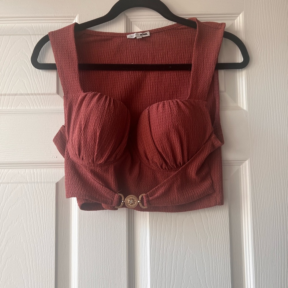 Fashion Nova Terracotta Crop Top